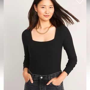 Old Navy Long Sleeve Bodysuit with Square Neckline XL